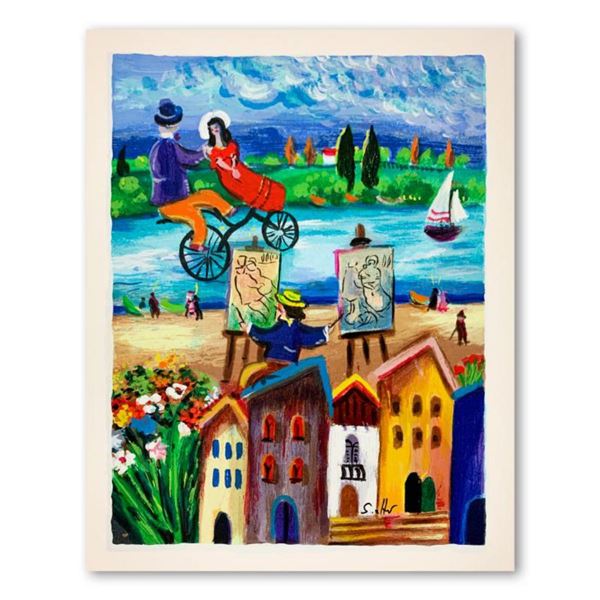 Shlomo Alter, "The Lovers" Hand Signed Limited Edition Serigraph on Paper with Letter of Authenticit