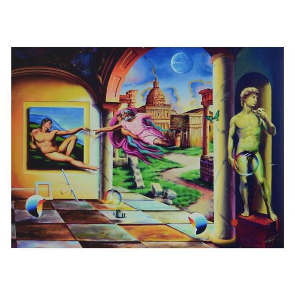 Ferjo, "Creation of a Man" Limited Edition on ped Canvas, Numbered and Signed with Letter of Authent