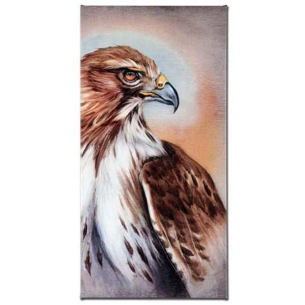 "American Redtail Hawk" Limited Edition Giclee Gallery Wrapped Canvas on Canvas by Martin Katon, Num