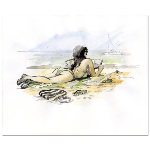 Lena Sotskova, "Vacation" Mixed Media Original Painting, Hand Signed and with COA.