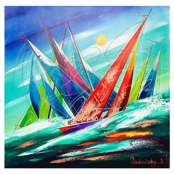 Natalia Sinkovsky, Hand Signed Original Acrylic Painting on Canvas with Letter Authenticity.