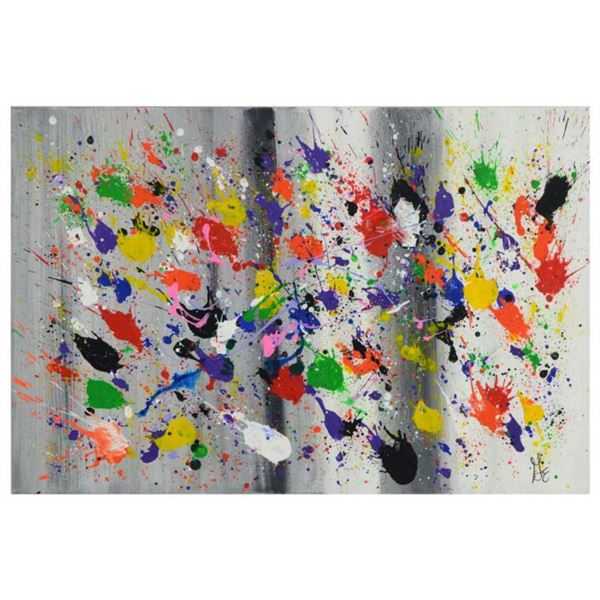 George Marlowe, "Splat" Hand Signed Original Acrylic Painting on Canvas with Certificate of Authenti