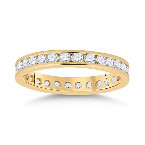 Round Diamond Eternity Wedding Band 1 Cttw 14KT Yellow Gold