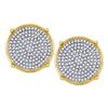 Image 1 : Round Diamond Circle Cluster Earrings 1/2 Cttw 10KT Yellow Gold