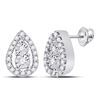 Image 1 : Round Diamond Teardrop Earrings 1/8 Cttw 10KT White Gold