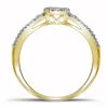 Image 2 : Round Diamond Split-shank Circle Cluster Ring 1/5 Cttw 10KT Yellow Gold