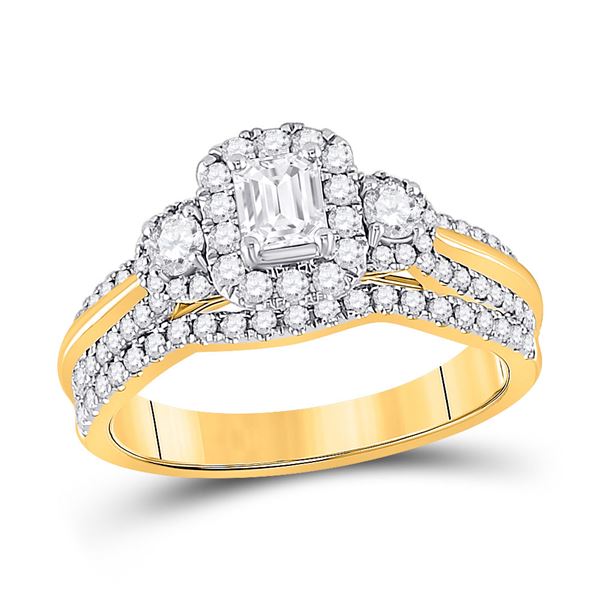 Bridal Wedding Ring Band Set 1 Cttw 14KT Yellow Gold