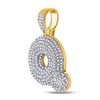 Image 2 : Round Diamond Bubble Q Letter Charm Pendant 3/4 Cttw 10KT Yellow Gold