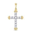 Image 1 : Round Diamond Cross Pendant 1/3 Cttw 10KT Yellow Gold