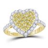 Image 1 : Round Yellow Diamond Heart Ring 1 Cttw 14KT Yellow Gold