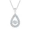 Image 1 : Round Diamond Moving Twinkle Solitaire Teardrop Pendant 3/8 Cttw 10KT White Gold
