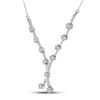 Image 2 : Round Diamond Flower Cluster Cocktail Necklace 1 Cttw 14KT White Gold