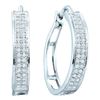 Image 1 : Round Diamond Hoop Earrings 1/5 Cttw 10KT White Gold