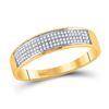 Image 2 : Diamond Cluster Matching Wedding Set 1/2 Cttw 10KT Yellow Gold