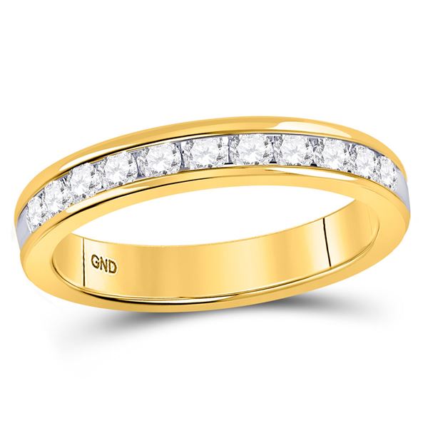 Round Diamond Single Row Wedding Band 1/2 Cttw 14KT Yellow Gold