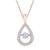 Image 1 : Round Diamond Moving Twinkle Teardrop Pendant 1/4 Cttw 10KT Rose Gold