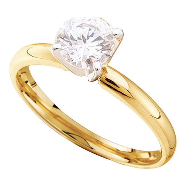 Round Diamond Solitaire Bridal Wedding Engagement Ring 3/4 Cttw 14KT Yellow Gold