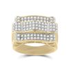 Image 1 : Round Diamond Arch Cluster Ring 1 Cttw 10KT Yellow Gold