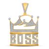 Image 1 : Round Diamond Boss Crown Charm Pendant 1 Cttw 10KT Yellow Gold