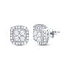 Image 1 : Round Diamond Square Earrings 3/4 Cttw 14KT White Gold