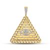 Image 1 : Round Diamond All-Seeing Eye Pyramid Charm Pendant 1/5 Cttw 10KT Yellow Gold