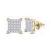 Image 1 : Round Diamond Square Earrings 1/6 Cttw 10KT Yellow Gold