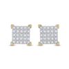 Image 2 : Round Diamond Square Earrings 1/6 Cttw 10KT Yellow Gold