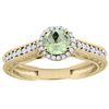 Image 1 : 0.99 CTW Amethyst & Diamond Ring 14K Yellow Gold - REF-57V2R
