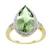 Image 1 : 5.55 CTW Amethyst & Diamond Ring 10K Yellow Gold - REF-34N8Y