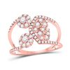 Image 1 : Round Diamond Modern Negative Space Band Ring 3/4 Cttw 14KT Rose Gold