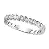 Image 1 : Round Diamond Marquise Shape Stackable Band Ring 1/10 Cttw 10KT White Gold