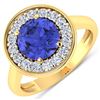 Image 1 : Natural 2.58 CTW Tanzanite & Diamond Ring 14K Yellow Gold - REF-101H7M