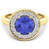 Image 3 : Natural 2.58 CTW Tanzanite & Diamond Ring 14K Yellow Gold - REF-101H7M