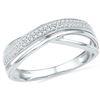 Image 1 : Round Diamond Crossover Band Ring 1/6 Cttw 10KT White Gold