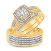 Image 1 : Diamond Square Matching Wedding Set 5/8 Cttw 10KT Yellow Gold