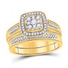 Image 2 : Diamond Square Matching Wedding Set 5/8 Cttw 10KT Yellow Gold
