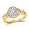Image 1 : Round Diamond Oval Cluster Ring 1/4 Cttw 10KT Yellow Gold