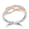 Image 1 : Round Diamond Fashion Ring 1/10 Cttw 10KT Two-tone Gold