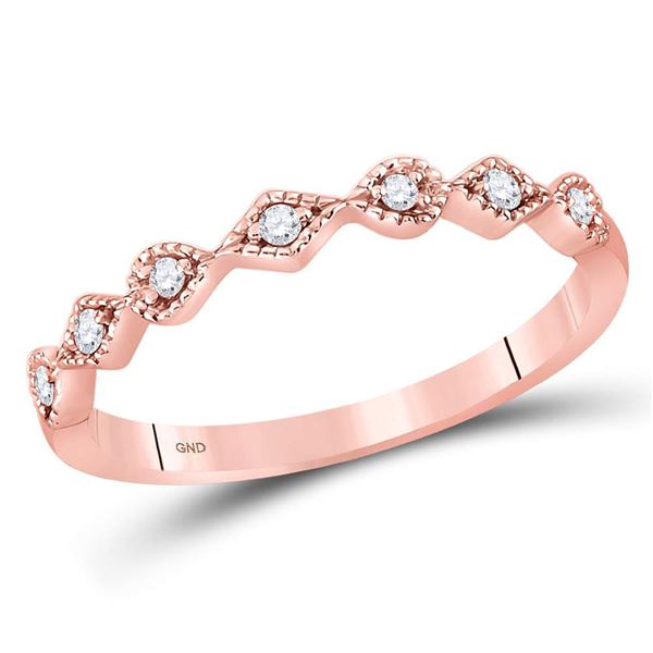 Round Diamond Stackable Band Ring 1/10 Cttw 10KT Rose Gold