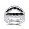 Image 1 : Round Black Color Enhanced Diamond Wrap Ring Guard Enhancer 1/2 Cttw 10KT White Gold