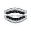Image 2 : Round Black Color Enhanced Diamond Wrap Ring Guard Enhancer 1/2 Cttw 10KT White Gold