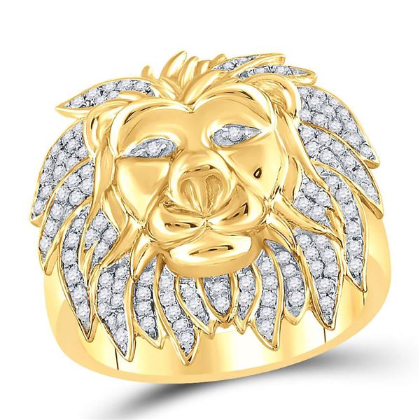 Round Diamond Lion Mane Cluster Ring 5/8 Cttw 10KT Yellow Gold