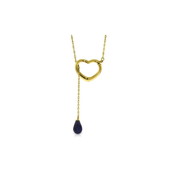 Genuine 3.3 ctw Sapphire Necklace 14KT Yellow Gold - REF-37F4Z