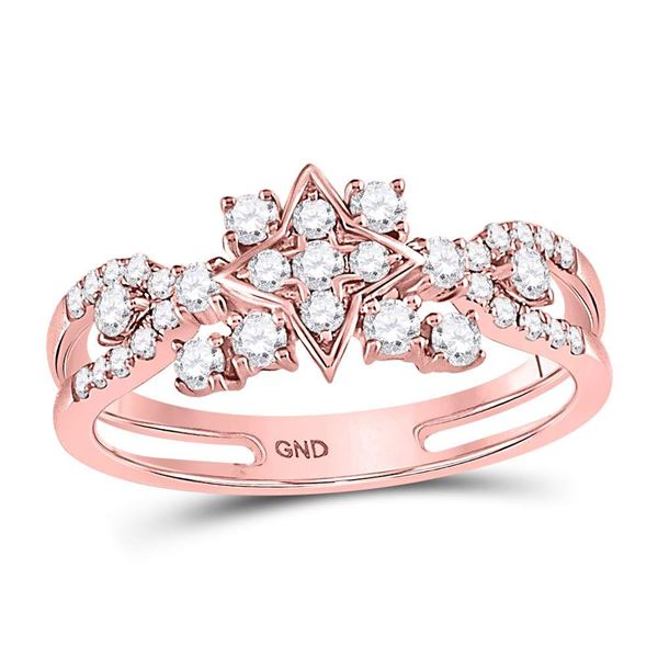 Round Diamond Square Cluster Ring 1/2 Cttw 14KT Rose Gold