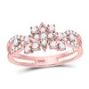 Image 1 : Round Diamond Square Cluster Ring 1/2 Cttw 14KT Rose Gold