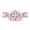 Image 2 : Round Diamond Square Cluster Ring 1/2 Cttw 14KT Rose Gold