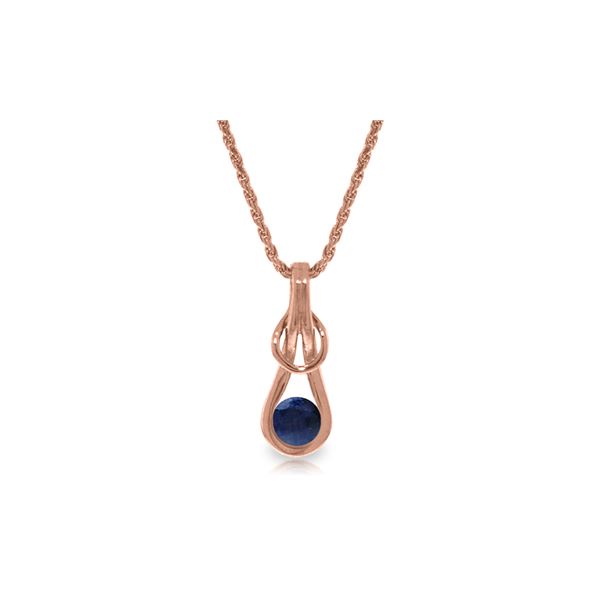 Genuine 0.65 ctw Sapphire Necklace 14KT Rose Gold - REF-76Z4N