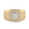 Image 2 : Baguette Diamond Octagon Cluster Ring 3/4 Cttw 14KT Yellow Gold