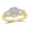 Image 1 : Round Diamond Cluster Split-shank XO Ring 1/5 Cttw 10KT Yellow Gold