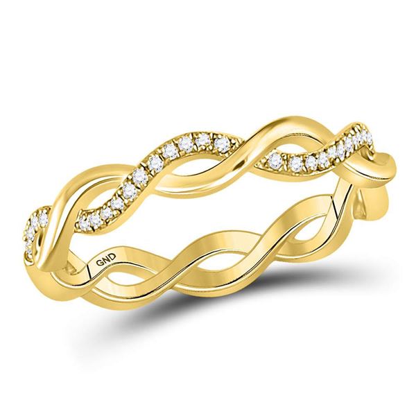 Round Diamond Fashion Braided Band Ring 1/10 Cttw 10KT Yellow Gold